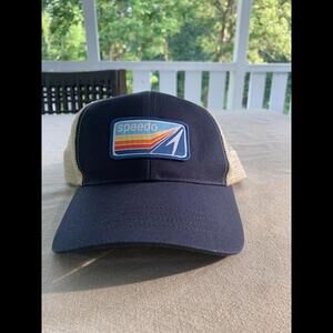 Speedo Trucker Hat Cap Mesh Navy blue adjustable RETRO Summer Hat swim